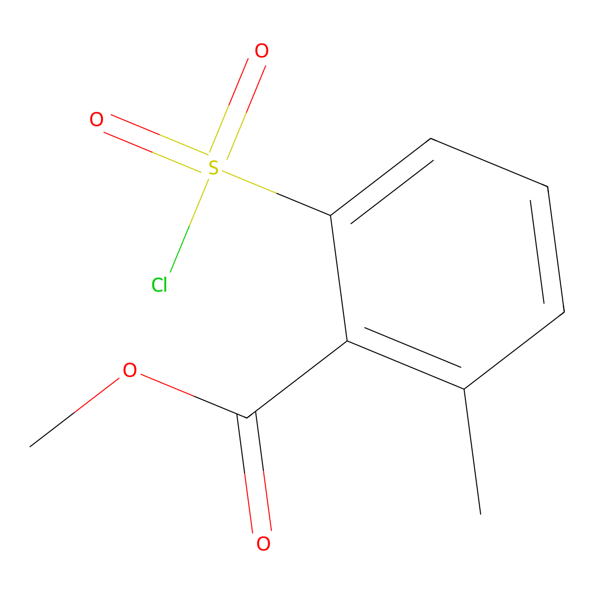Methyl 2-(chlorosulfonyl)-6-methylbenzoate molecular structure, CAS 139665-75-1
