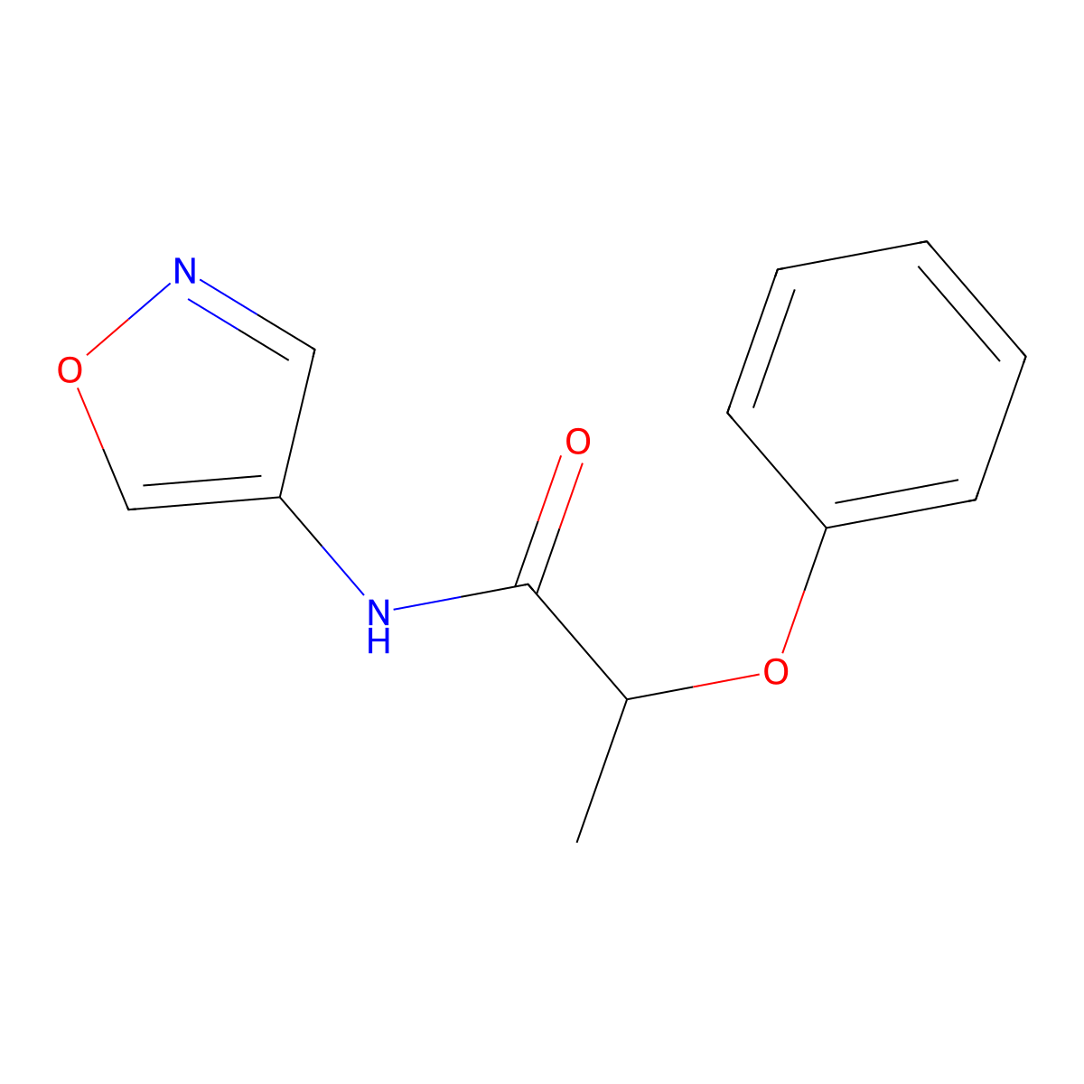 N-(isoxazol-4-yl)-2-phenoxypropanamide molecular structure, CAS 1396673-24-7