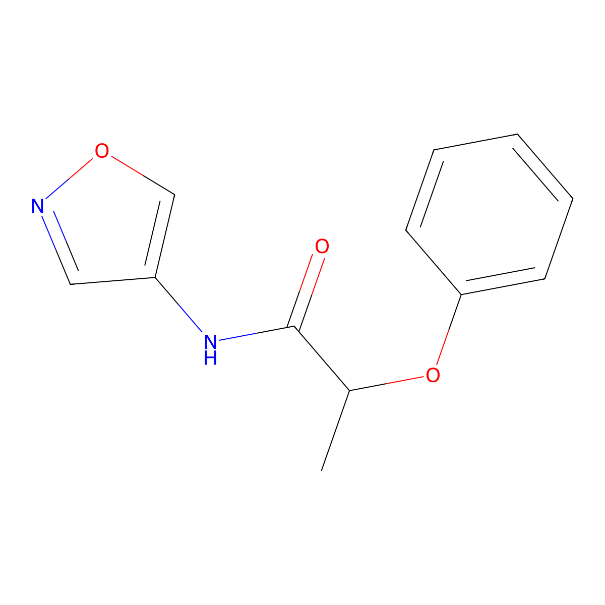 N-(isoxazol-4-yl)-2-phenoxypropanamide molecular structure, CAS 1396673-24-7