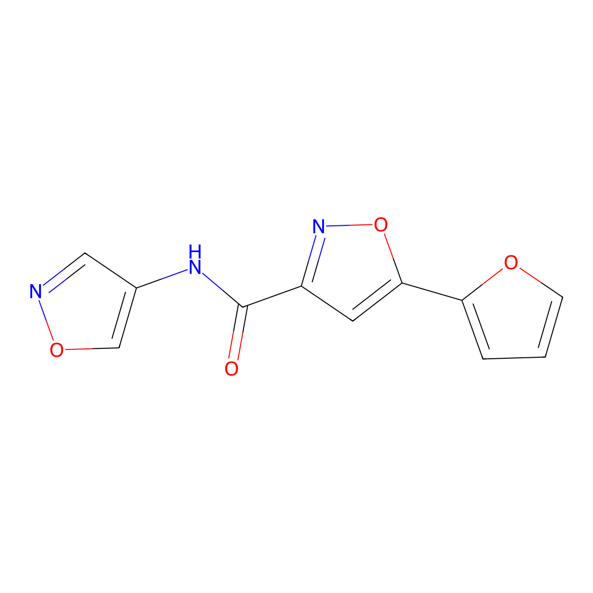 5-(furan-2-yl)-N-(isoxazol-4-yl)isoxazole-3-carboxamide molecular structure, CAS 1396673-26-9