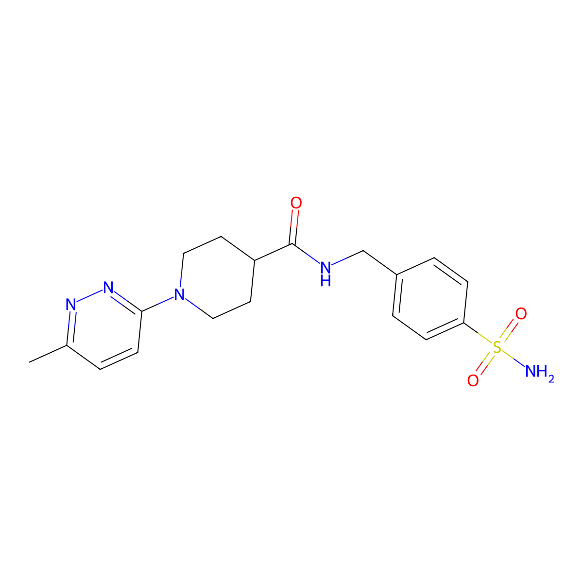 1-(6-methylpyridazin-3-yl)-N-(4-sulfamoylbenzyl)piperidine-4-carboxamide molecular structure, CAS 1396673-28-1