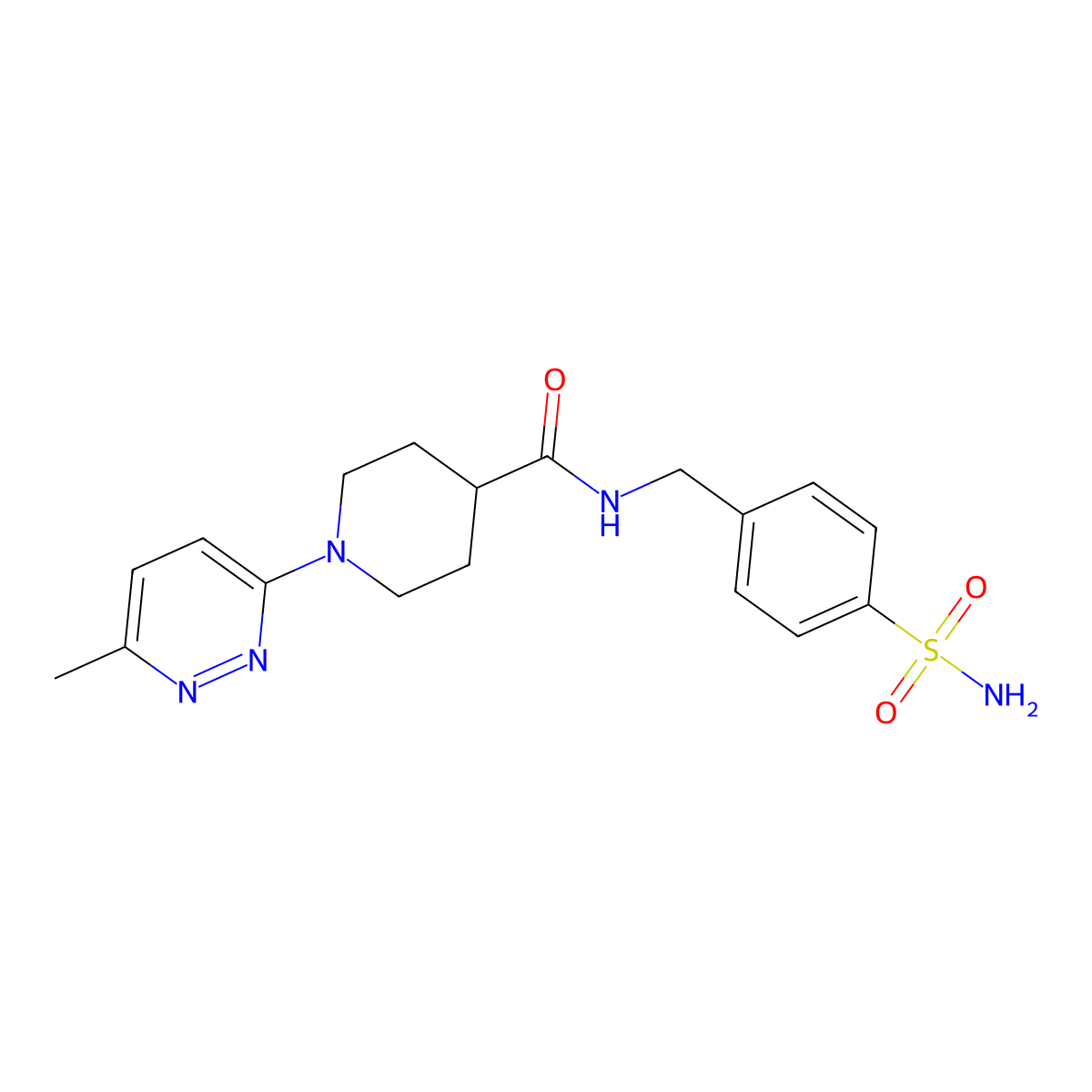 1-(6-methylpyridazin-3-yl)-N-(4-sulfamoylbenzyl)piperidine-4-carboxamide molecular structure, CAS 1396673-28-1