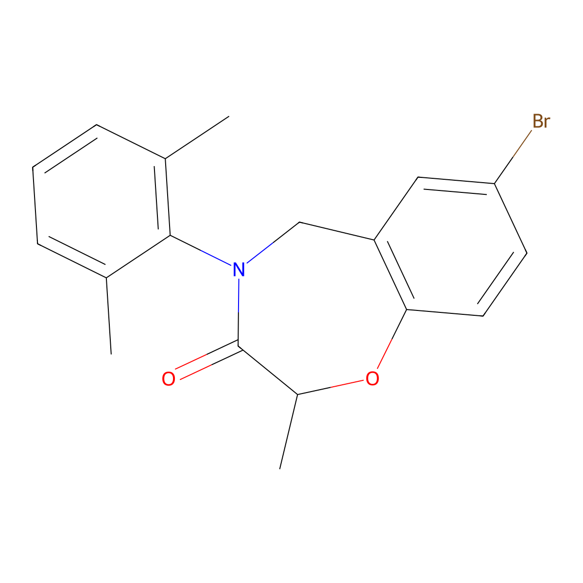 7-bromo-4-(2,6-dimethylphenyl)-2-methyl-4,5-dihydro-1,4-benzoxazepin-3(2H)-one molecular structure, CAS 1396673-59-8