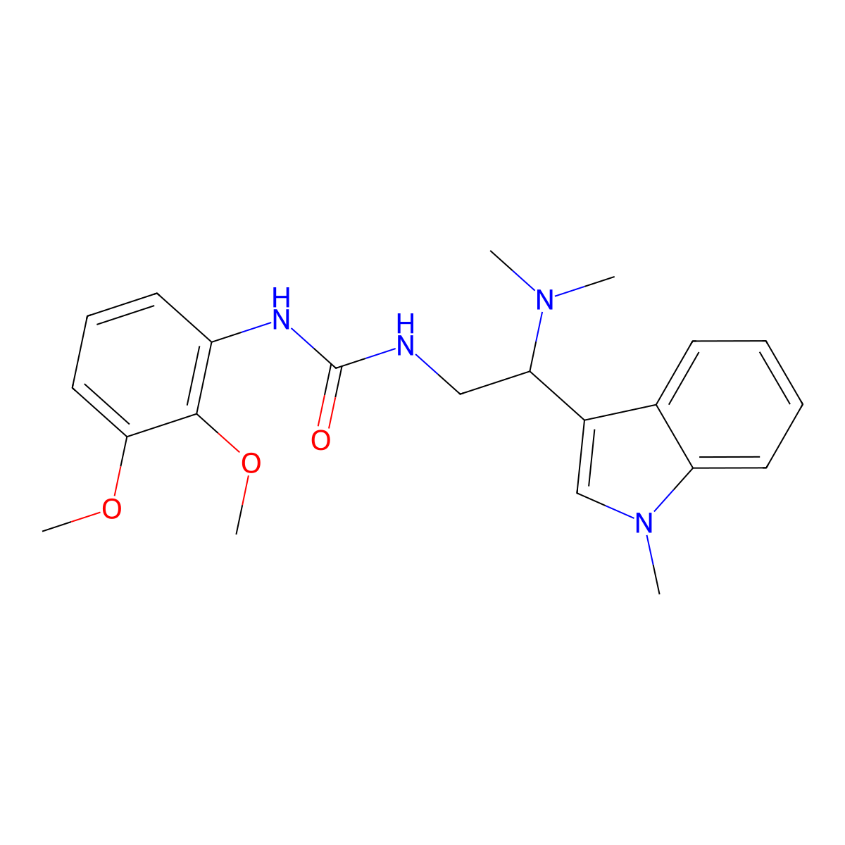 1-(2,3-dimethoxyphenyl)-3-(2-(dimethylamino)-2-(1-methyl-1H-indol-3-yl)ethyl)urea molecular structure, CAS 1396673-67-8