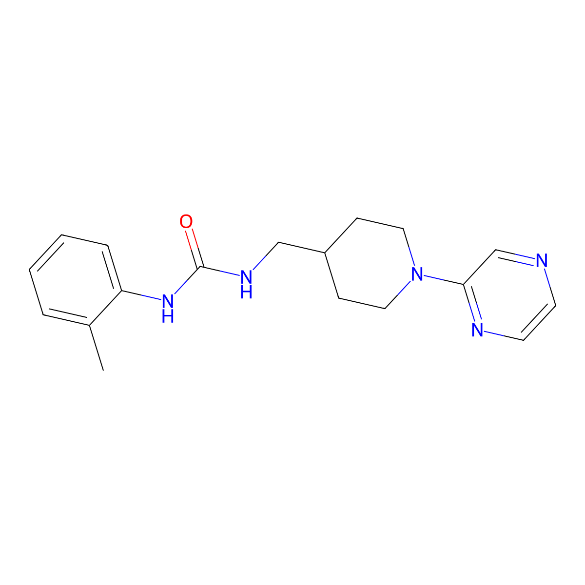 1-((1-(Pyrazin-2-yl)piperidin-4-yl)methyl)-3-(o-tolyl)urea molecular structure, CAS 1396673-69-0