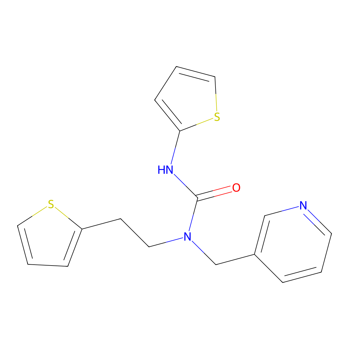 1-(Pyridin-3-ylmethyl)-3-(thiophen-2-yl)-1-(2-(thiophen-2-yl)ethyl)urea molecular structure, CAS 1396673-88-3