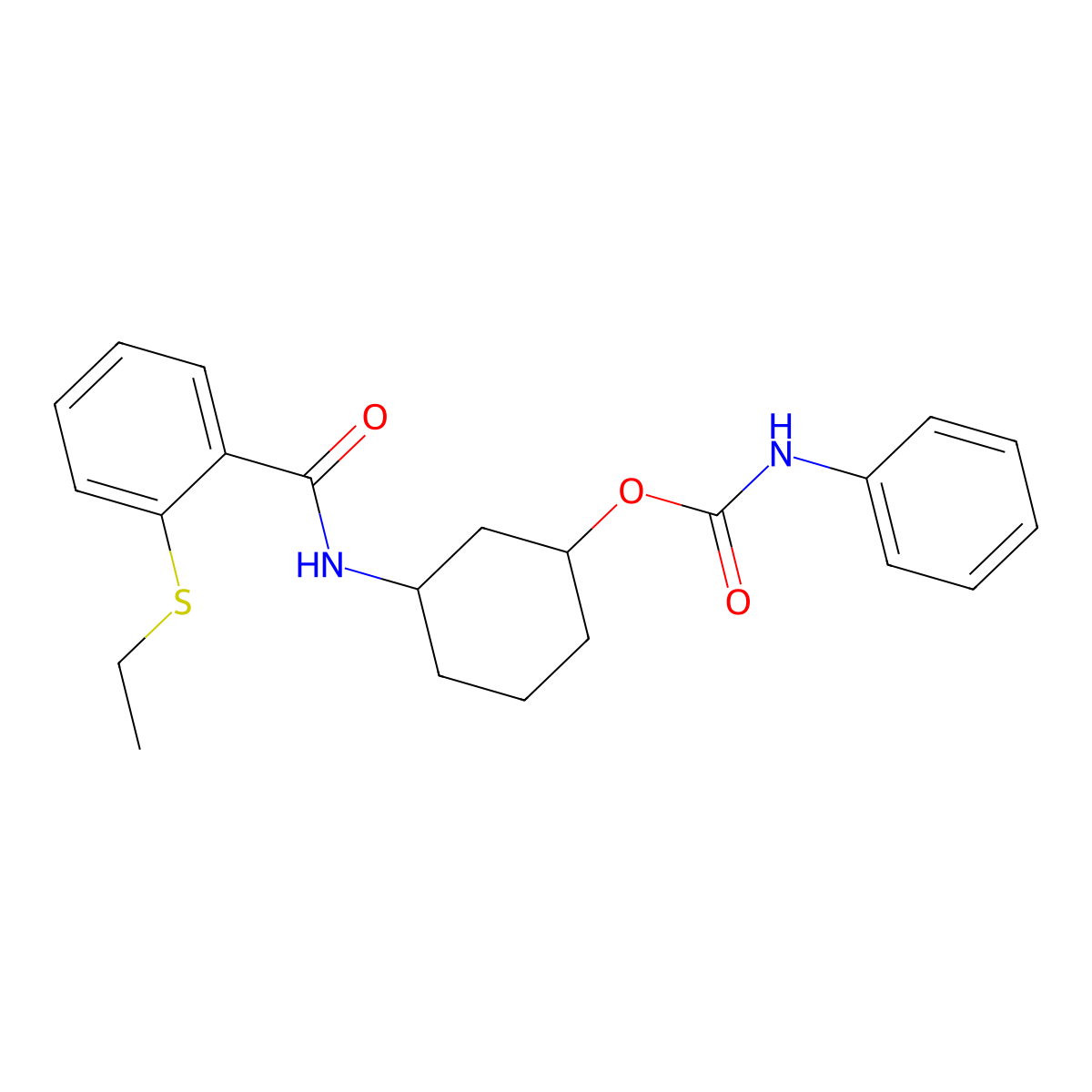 3-(2-(Ethylthio)benzamido)cyclohexyl phenylcarbamate molecular structure, CAS 1396674-03-5