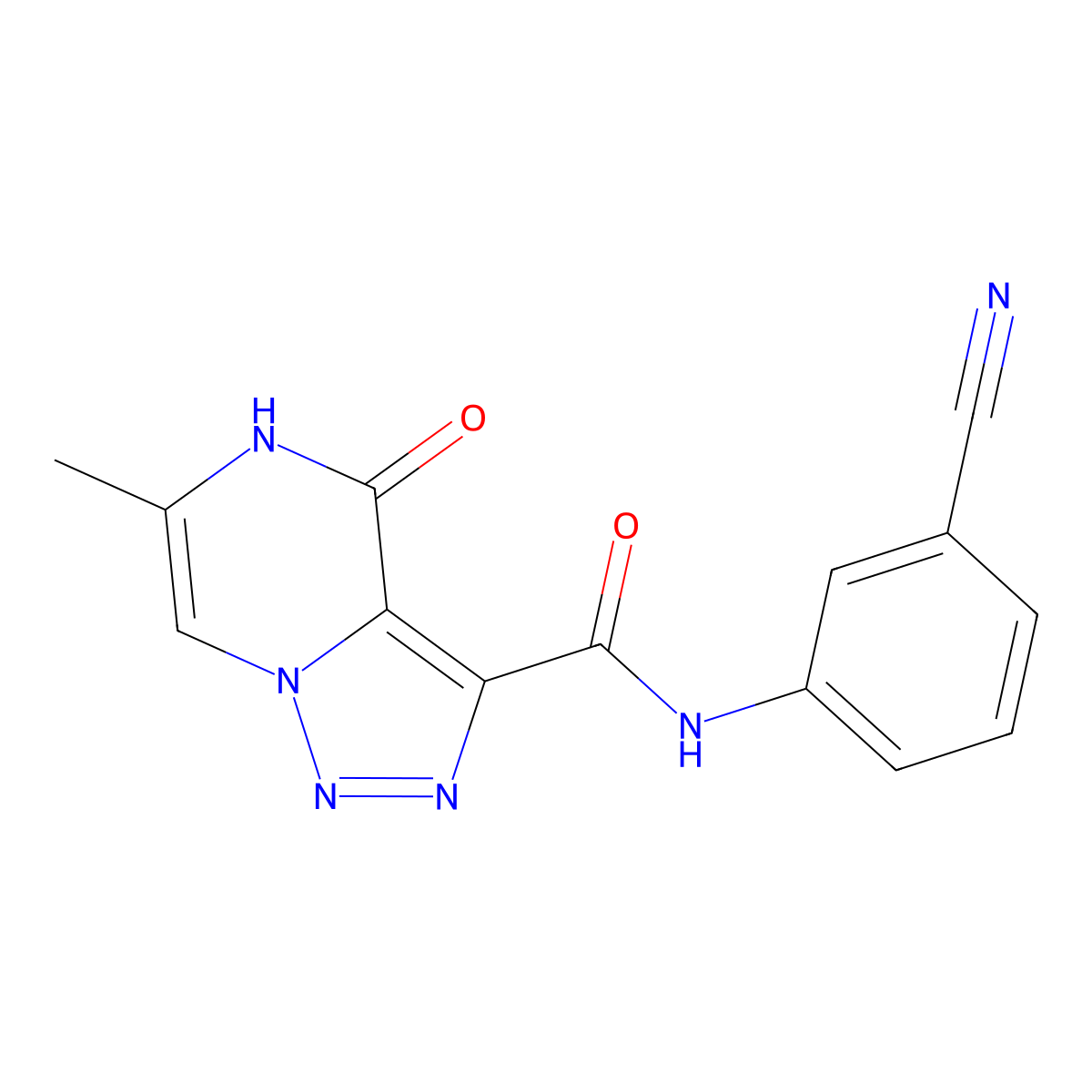 N-(3-cyanophenyl)-6-methyl-4-oxo-4,5-dihydro[1,2,3]triazolo[1,5-a]pyrazine-3-carboxamide molecular structure, CAS 1396674-07-9