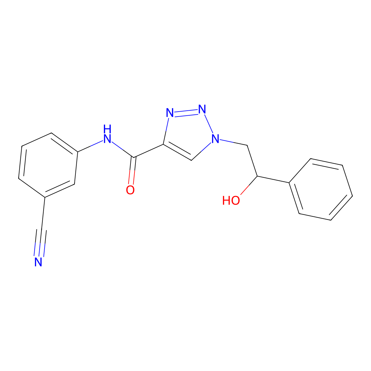 N-(3-cyanophenyl)-1-(2-hydroxy-2-phenylethyl)-1H-1,2,3-triazole-4-carboxamide molecular structure, CAS 1396674-22-8