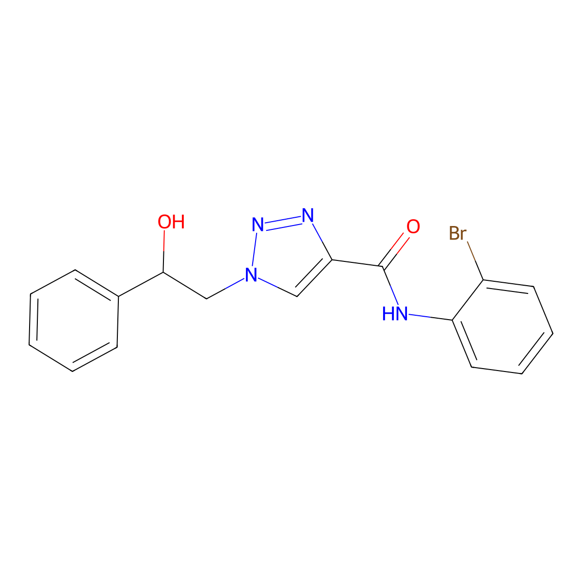 N-(2-bromophenyl)-1-(2-hydroxy-2-phenylethyl)-1H-1,2,3-triazole-4-carboxamide molecular structure, CAS 1396674-23-9