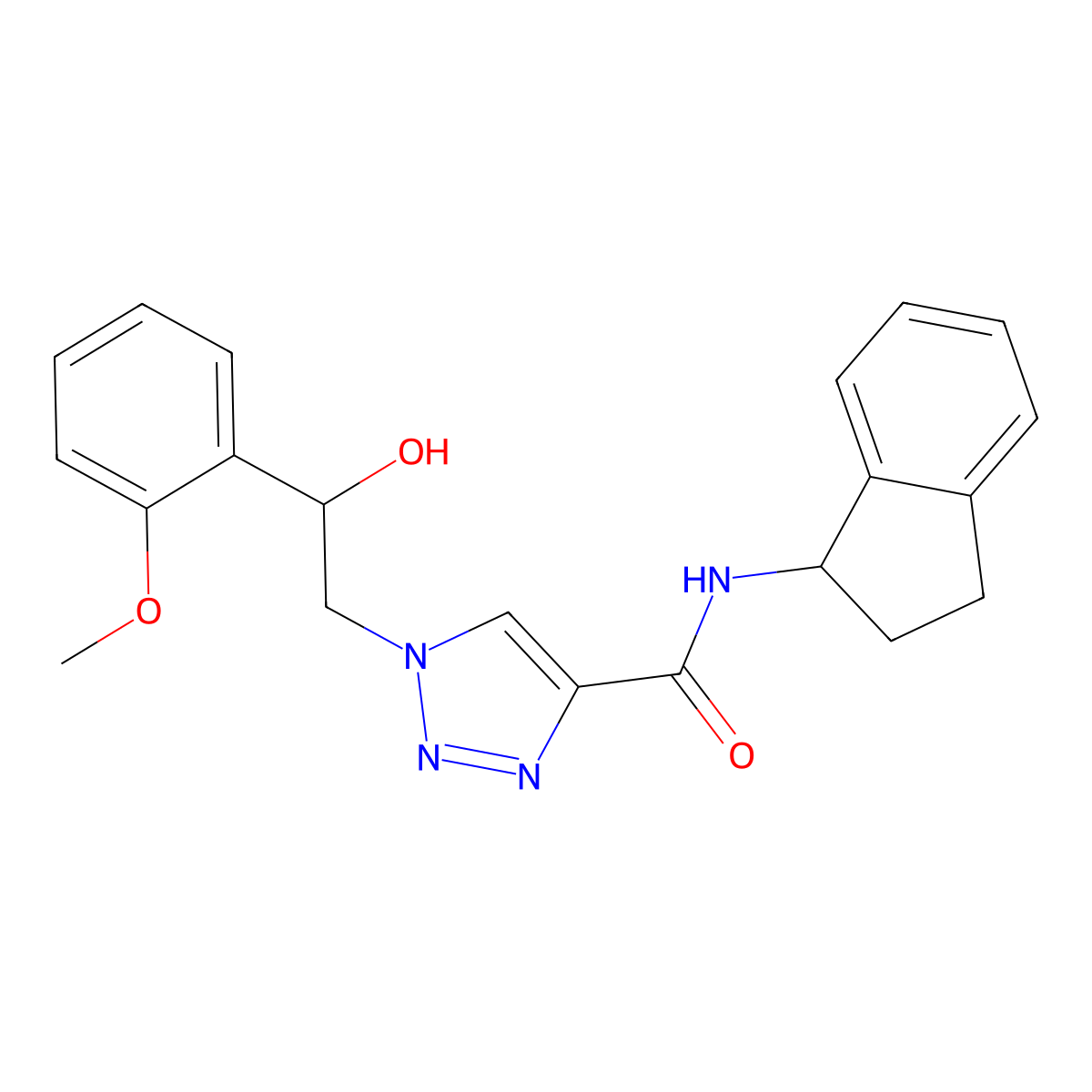 N-(2,3-dihydro-1H-inden-1-yl)-1-[2-hydroxy-2-(2-methoxyphenyl)ethyl]-1H-1,2,3-triazole-4-carboxamide molecular structure, CAS 1396674-26-2