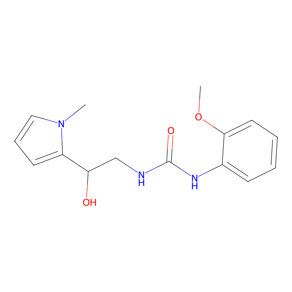1-(2-hydroxy-2-(1-methyl-1H-pyrrol-2-yl)ethyl)-3-(2-methoxyphenyl)urea molecular structure, CAS 1396674-41-1