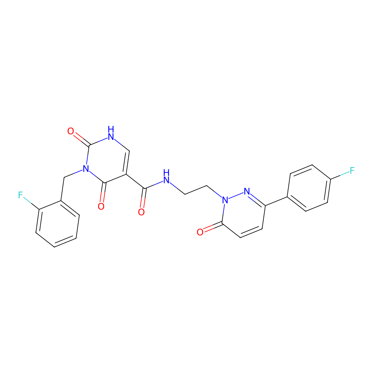 3-(2-fluorobenzyl)-N-(2-(3-(4-fluorophenyl)-6-oxopyridazin-1(6H)-yl)ethyl)-2,4-dioxo-1,2,3,4-tetrahydropyrimidine-5-carboxamide molecular structure, CAS 1396674-58-0