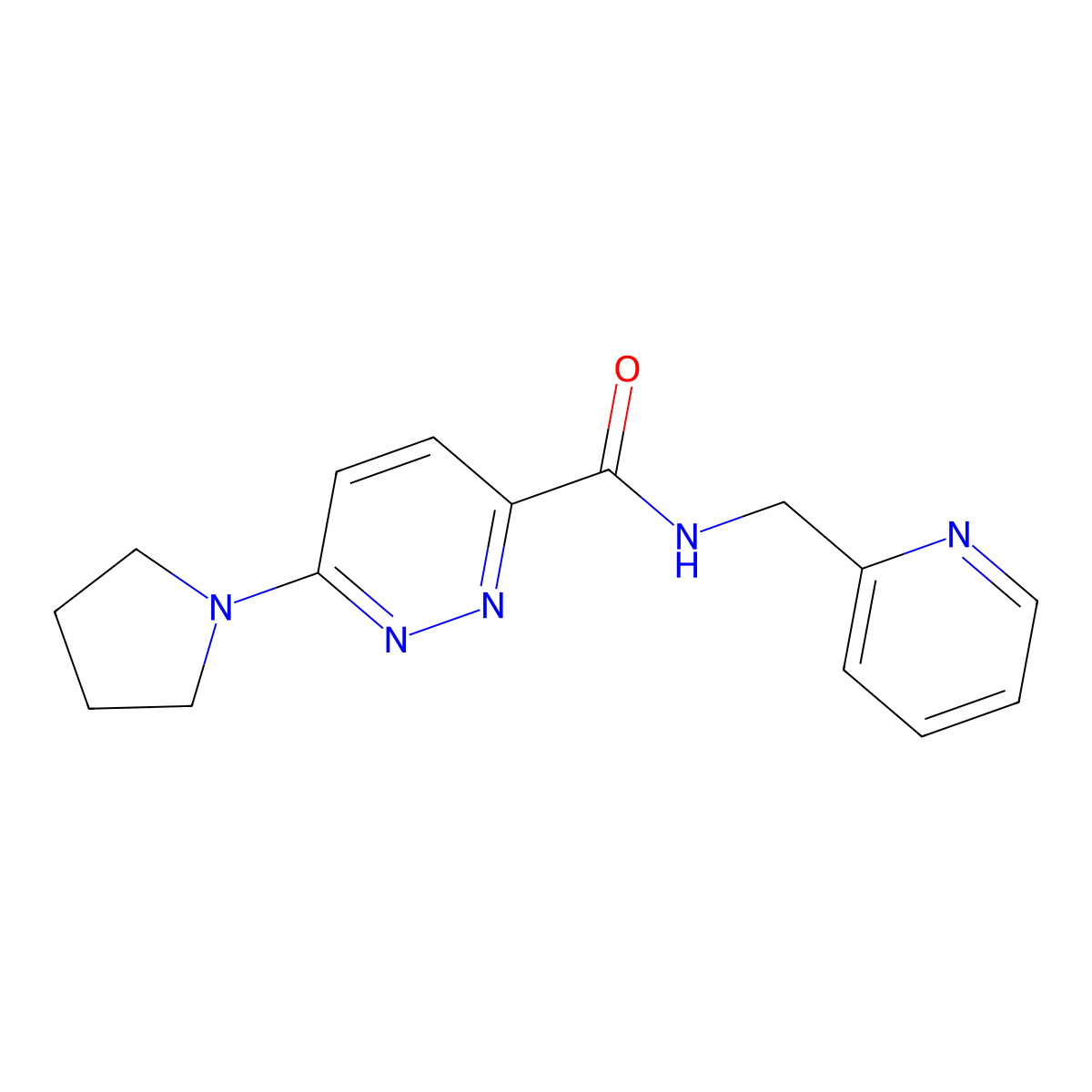 N-(pyridin-2-ylmethyl)-6-(pyrrolidin-1-yl)pyridazine-3-carboxamide molecular structure, CAS 1396674-84-2