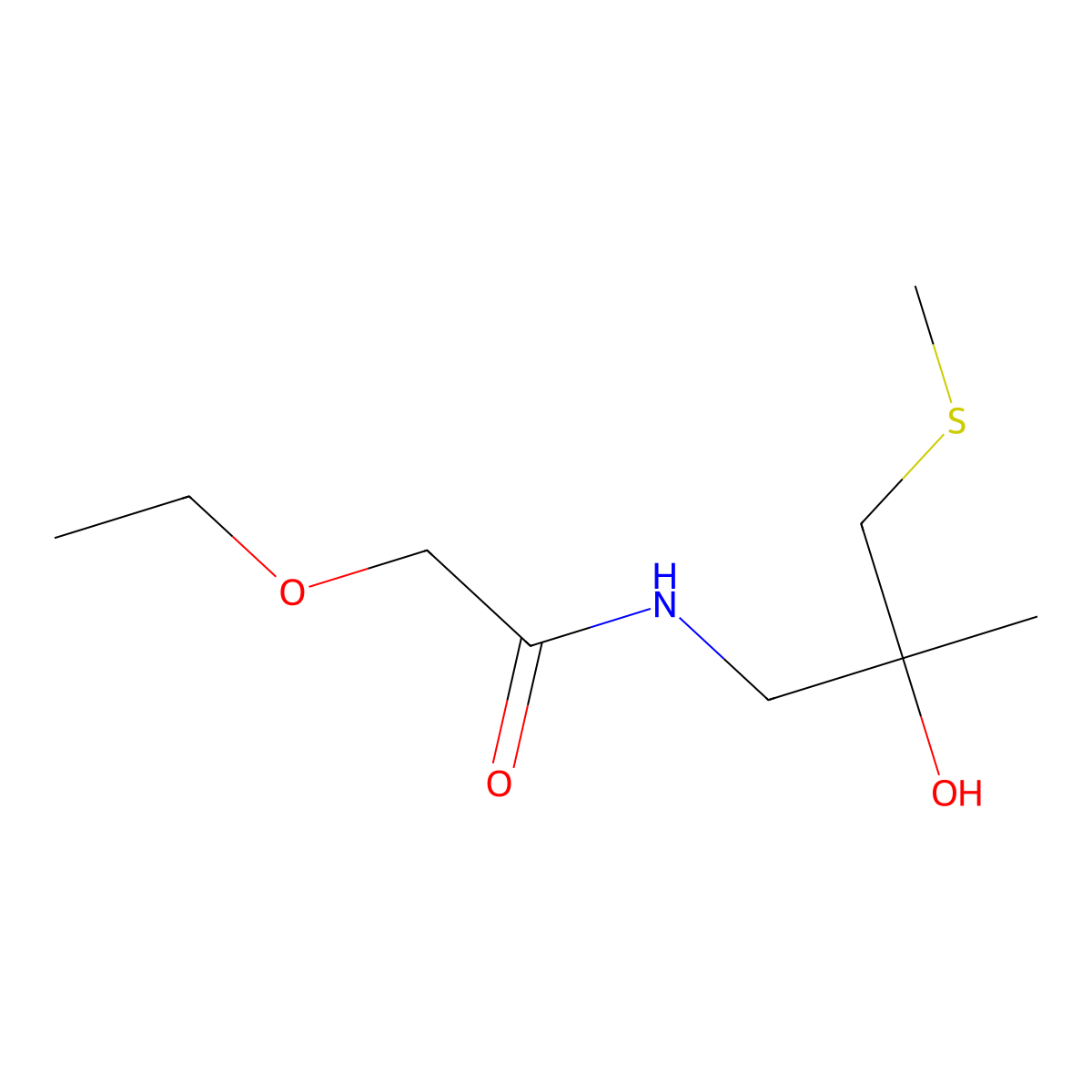 2-ethoxy-N-(2-hydroxy-2-methyl-3-(methylthio)propyl)acetamide molecular structure, CAS 1396674-86-4
