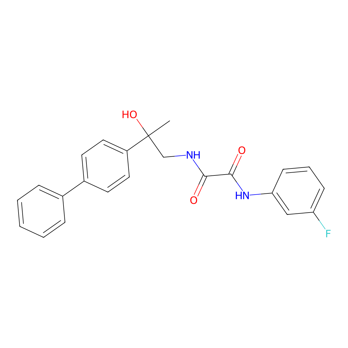 N1-(2-([1,1'-biphenyl]-4-yl)-2-hydroxypropyl)-N2-(3-fluorophenyl)oxalamide molecular structure, CAS 1396675-02-7