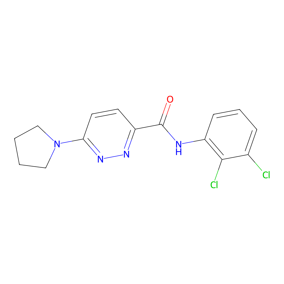 N-(2,3-dichlorophenyl)-6-(pyrrolidin-1-yl)pyridazine-3-carboxamide molecular structure, CAS 1396675-07-2