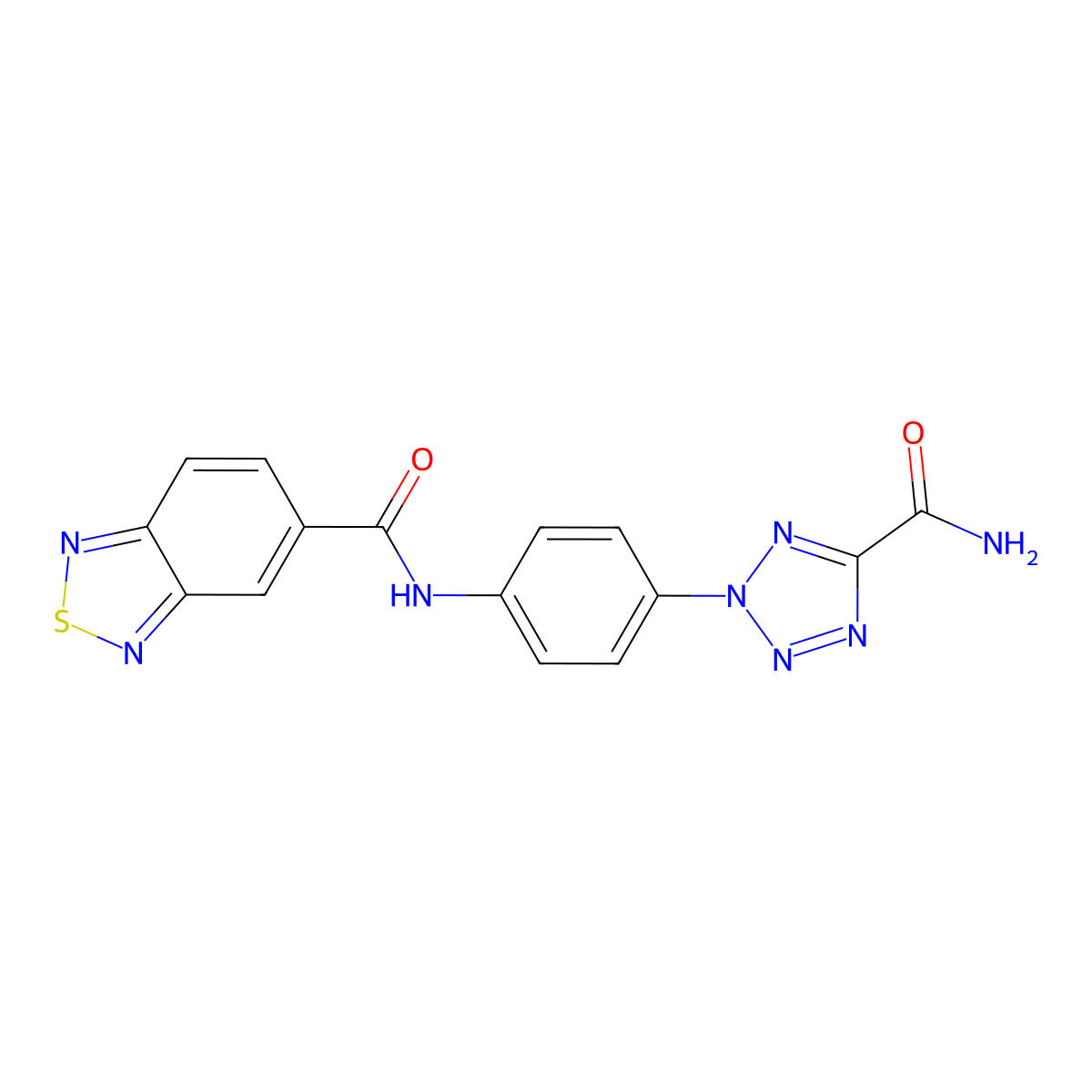 N-(4-(5-carbamoyl-2H-tetrazol-2-yl)phenyl)benzo[c][1,2,5]thiadiazole-5-carboxamide molecular structure, CAS 1396675-13-0