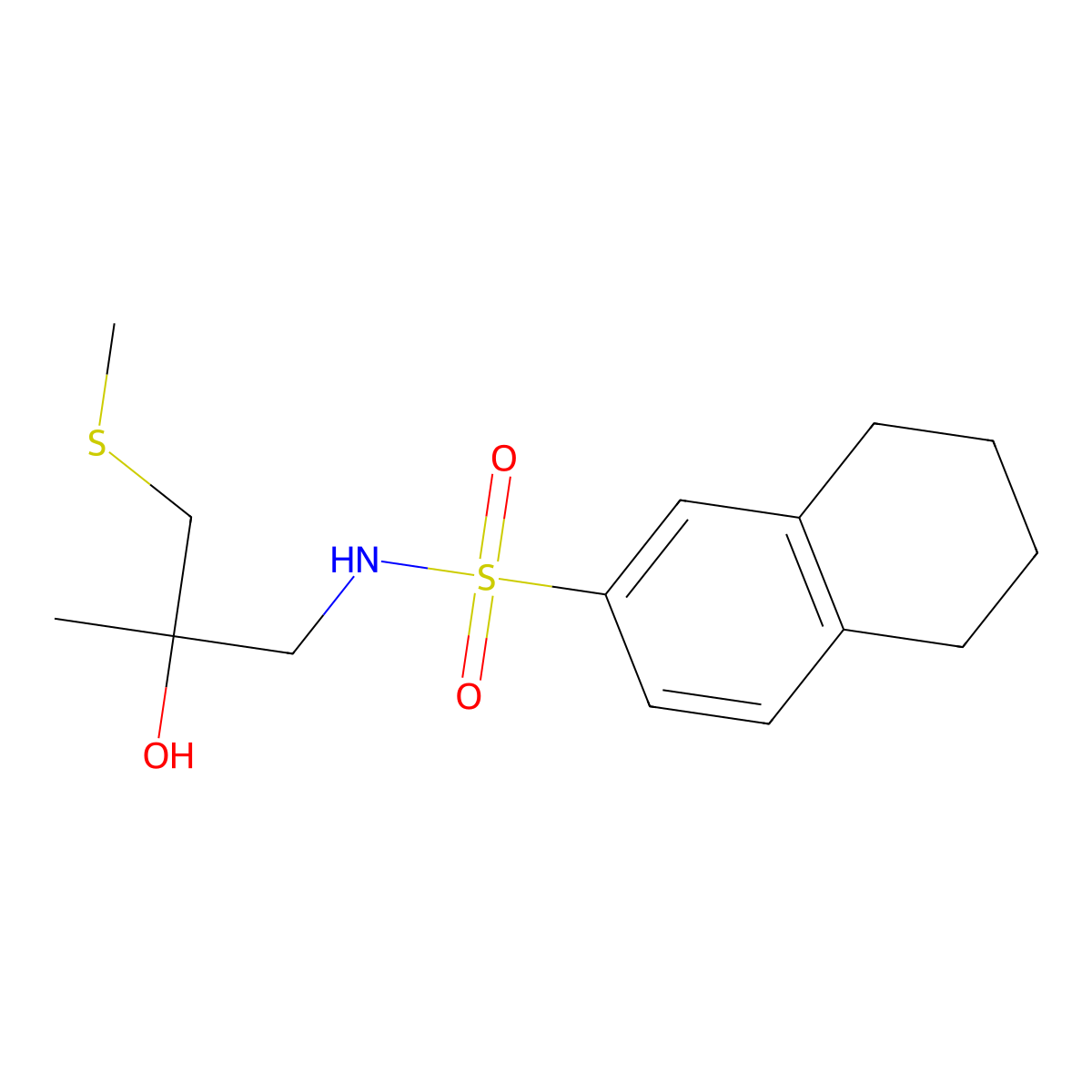 N-(2-hydroxy-2-methyl-3-(methylthio)propyl)-5,6,7,8-tetrahydronaphthalene-2-sulfonamide molecular structure, CAS 1396675-16-3