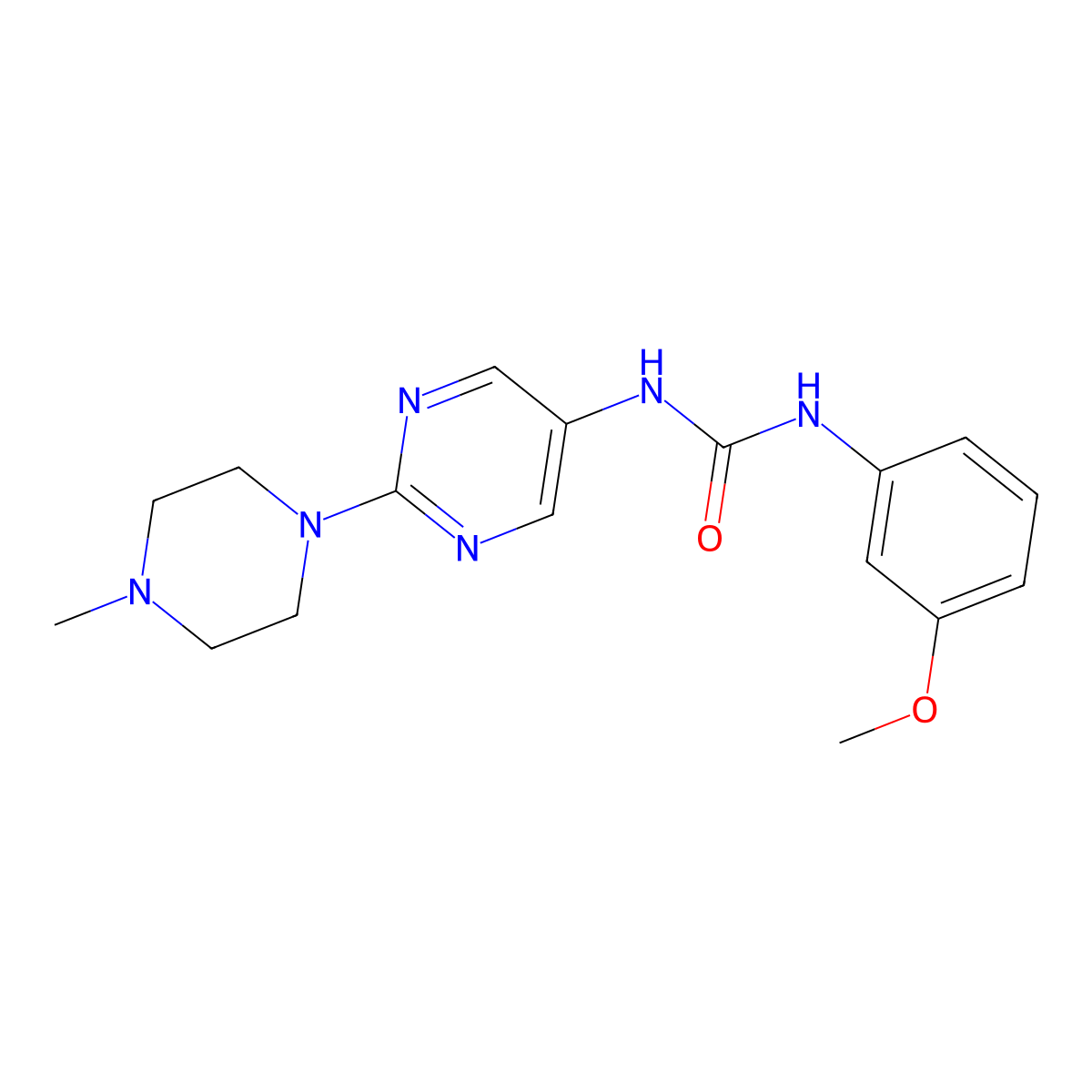 1-(3-Methoxyphenyl)-3-[2-(4-methylpiperazin-1-yl)pyrimidin-5-yl]urea molecular structure, CAS 1396675-31-2