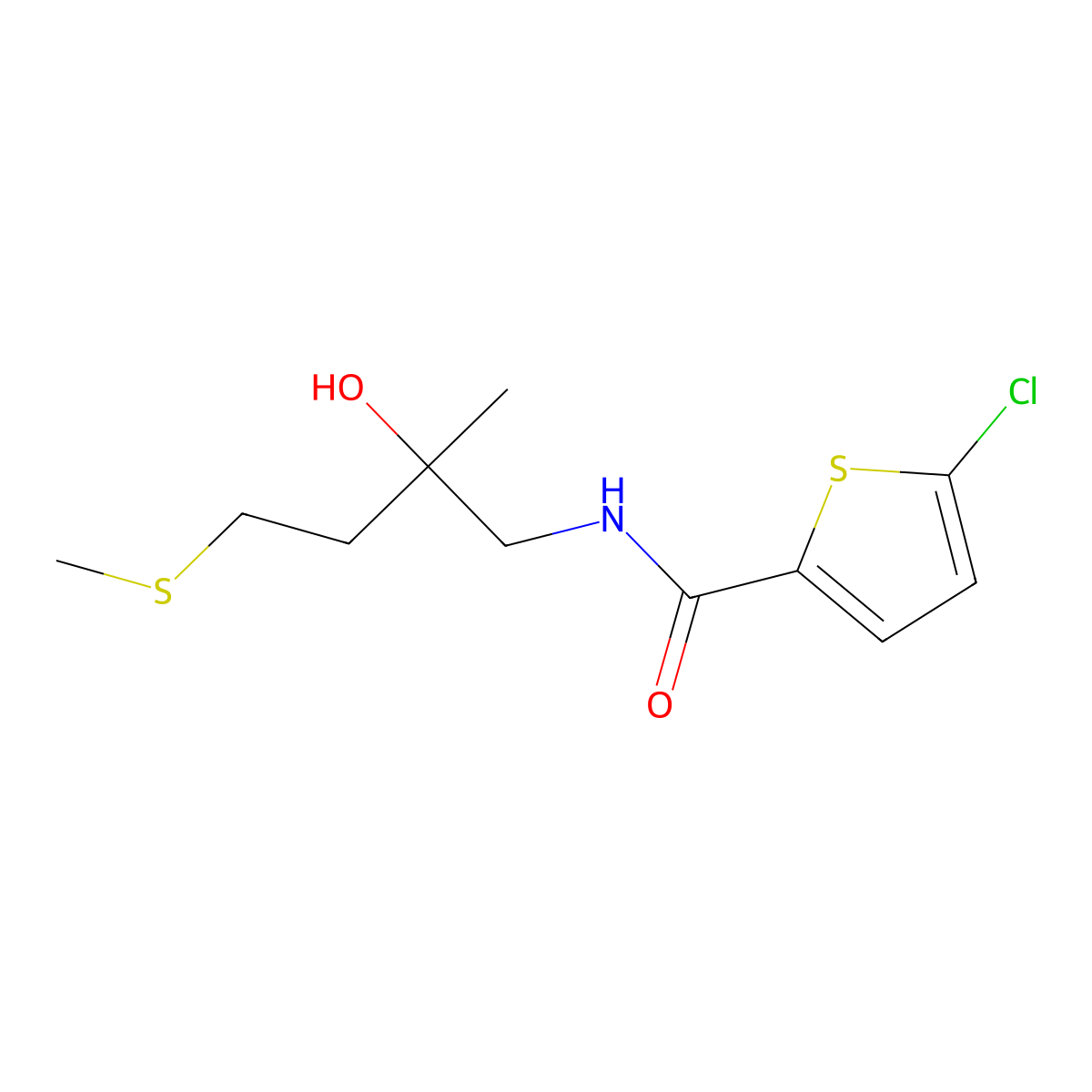 5-chloro-N-[2-hydroxy-2-methyl-4-(methylsulfanyl)butyl]thiophene-2-carboxamide molecular structure, CAS 1396675-59-4
