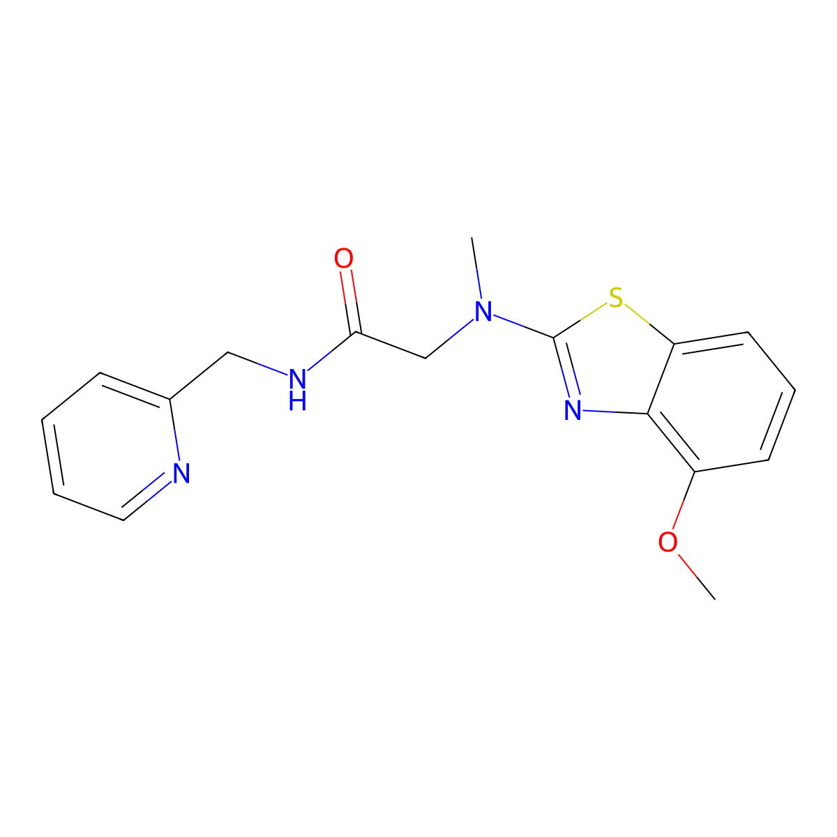 2-((4-methoxybenzo[d]thiazol-2-yl)(methyl)amino)-N-(pyridin-2-ylmethyl)acetamide molecular structure, CAS 1396675-94-7