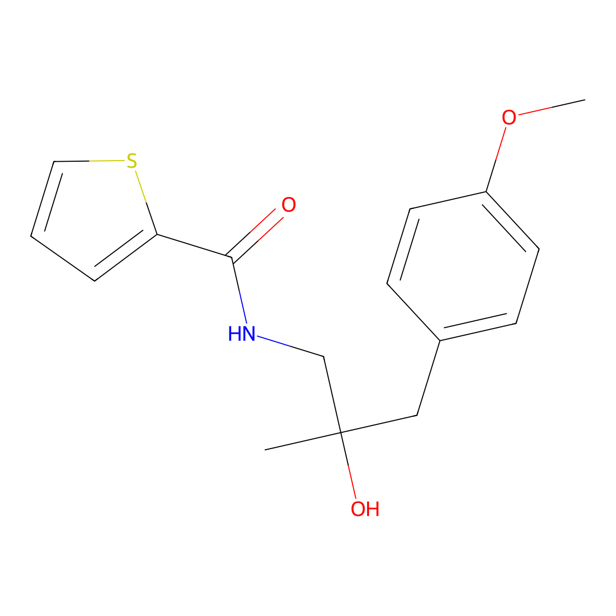 N-[2-hydroxy-3-(4-methoxyphenyl)-2-methylpropyl]thiophene-2-carboxamide molecular structure, CAS 1396675-98-1