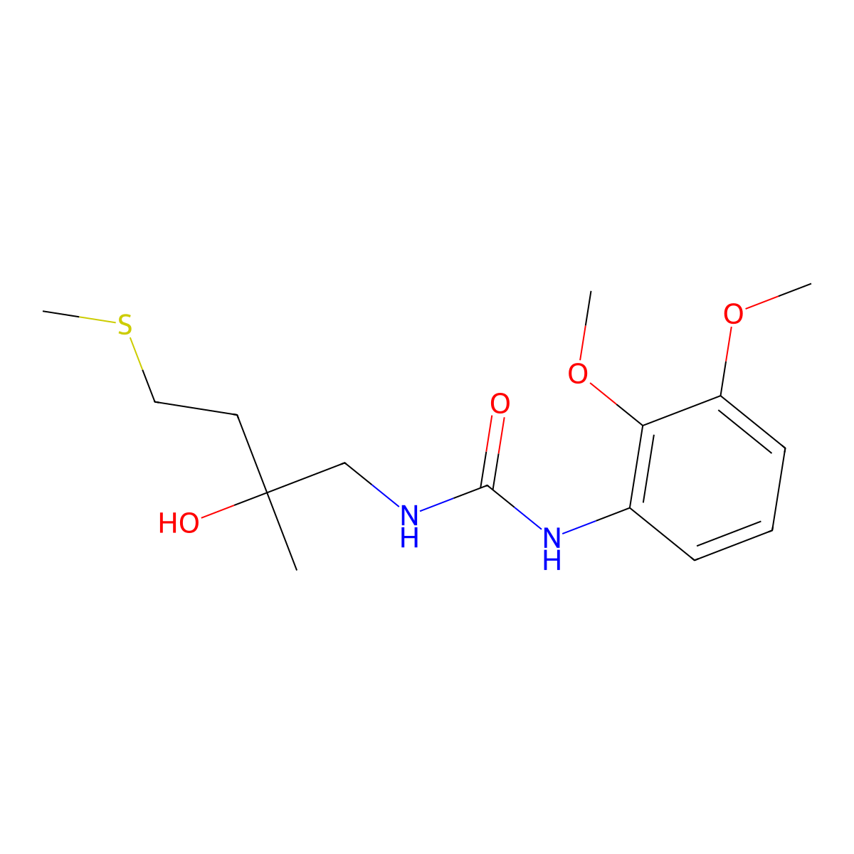 1-(2,3-Dimethoxyphenyl)-3-(2-hydroxy-2-methyl-4-(methylthio)butyl)urea molecular structure, CAS 1396675-99-2