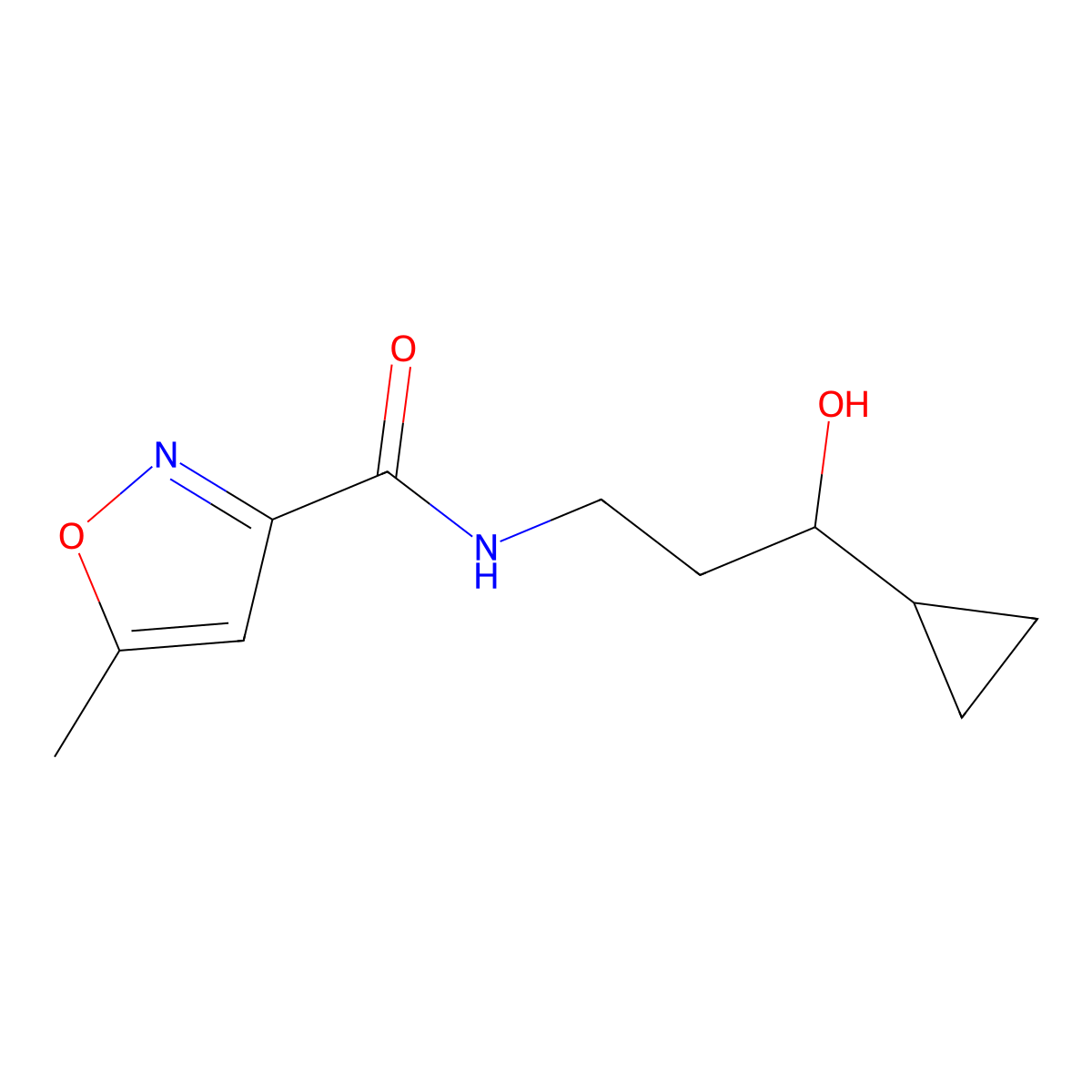 N-(3-cyclopropyl-3-hydroxypropyl)-5-methylisoxazole-3-carboxamide molecular structure, CAS 1396676-15-5