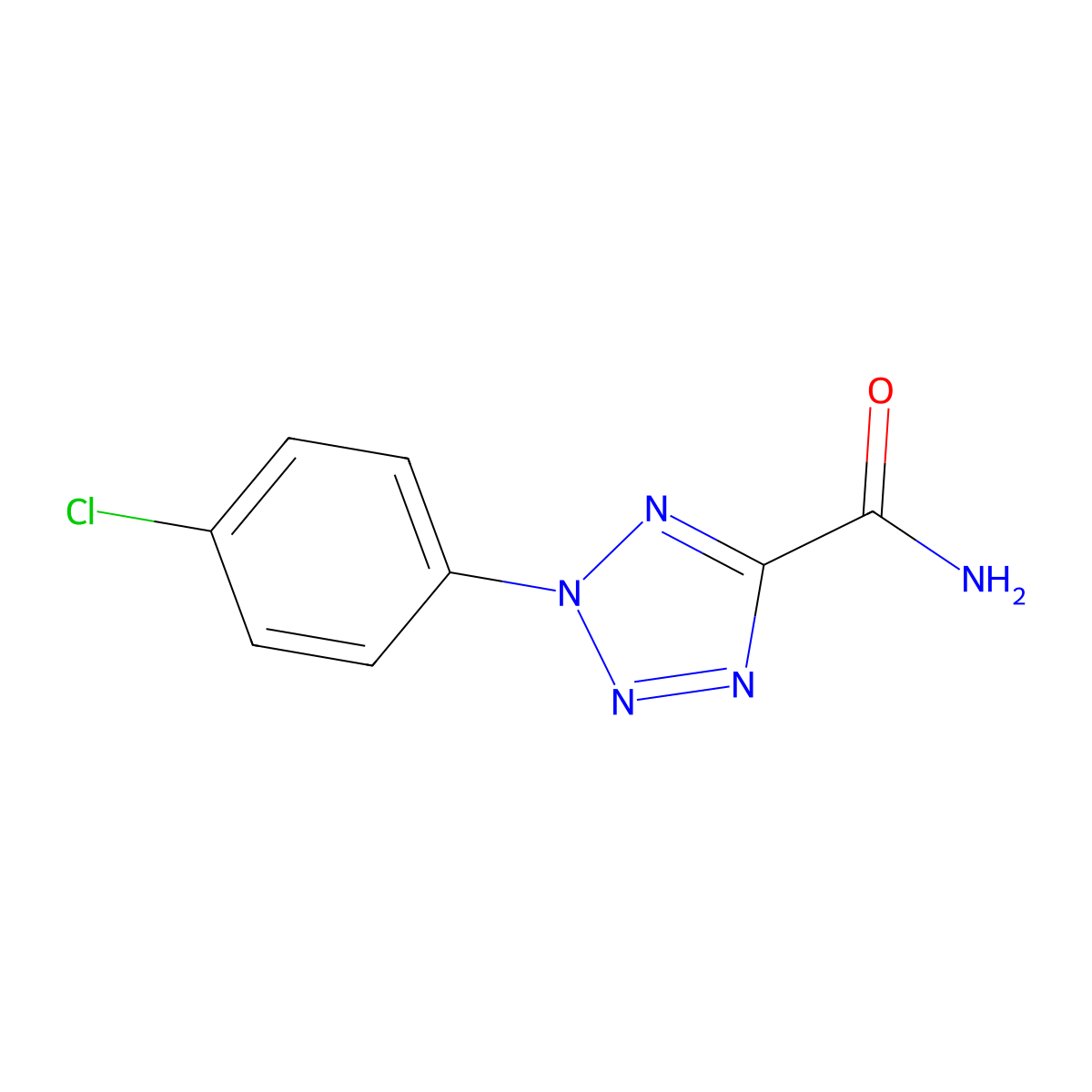 2-(4-chlorophenyl)-2H-tetrazole-5-carboxamide molecular structure, CAS 1396676-16-6