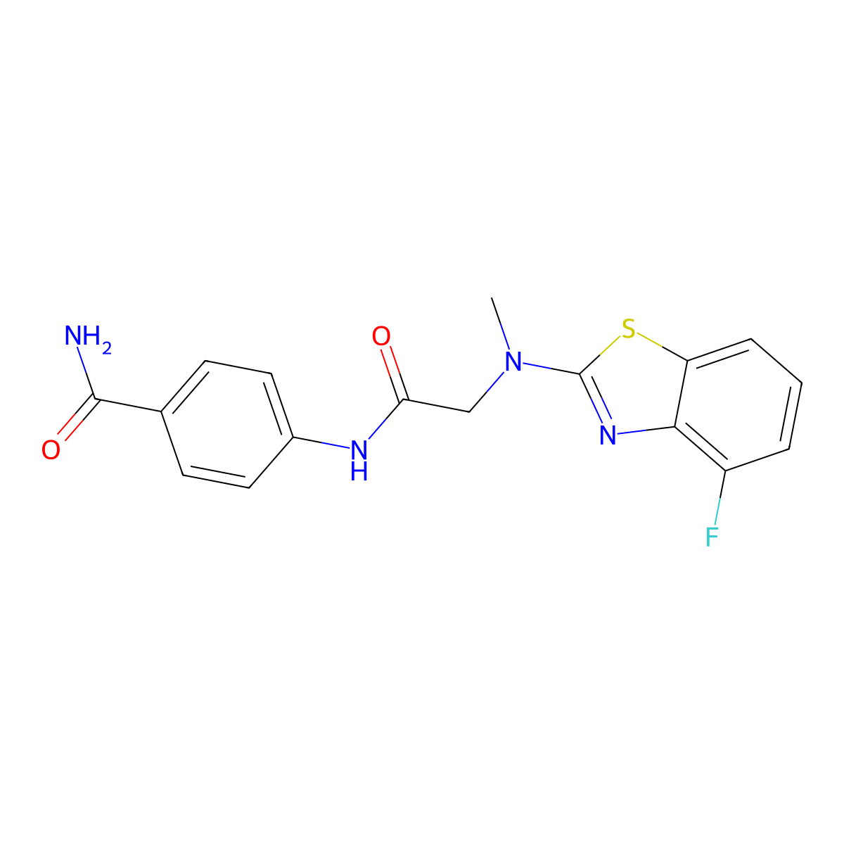 4-(2-((4-Fluorobenzo[d]thiazol-2-yl)(methyl)amino)acetamido)benzamide molecular structure, CAS 1396676-23-5