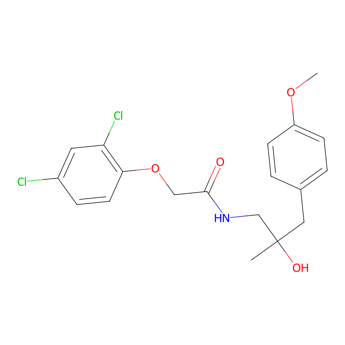 2-(2,4-dichlorophenoxy)-N-[2-hydroxy-3-(4-methoxyphenyl)-2-methylpropyl]acetamide molecular structure, CAS 1396676-29-1