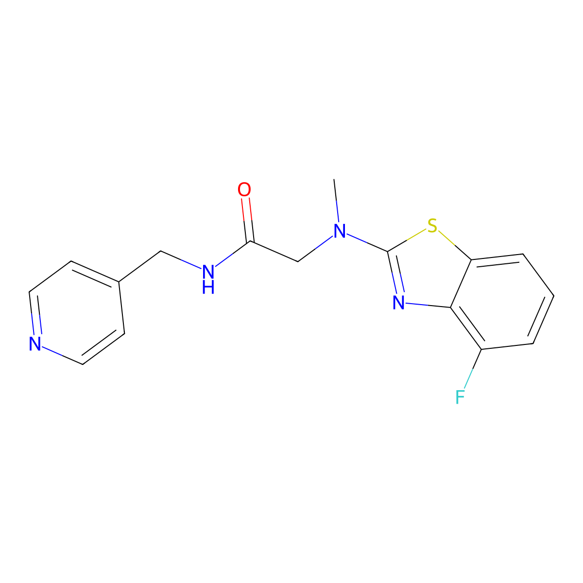 2-((4-fluorobenzo[d]thiazol-2-yl)(methyl)amino)-N-(pyridin-4-ylmethyl)acetamide molecular structure, CAS 1396676-34-8