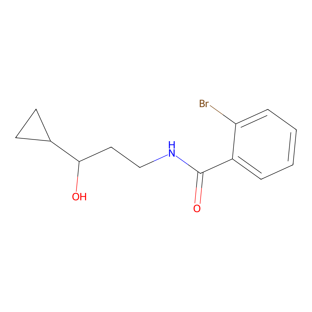 2-bromo-N-(3-cyclopropyl-3-hydroxypropyl)benzamide molecular structure, CAS 1396676-55-3