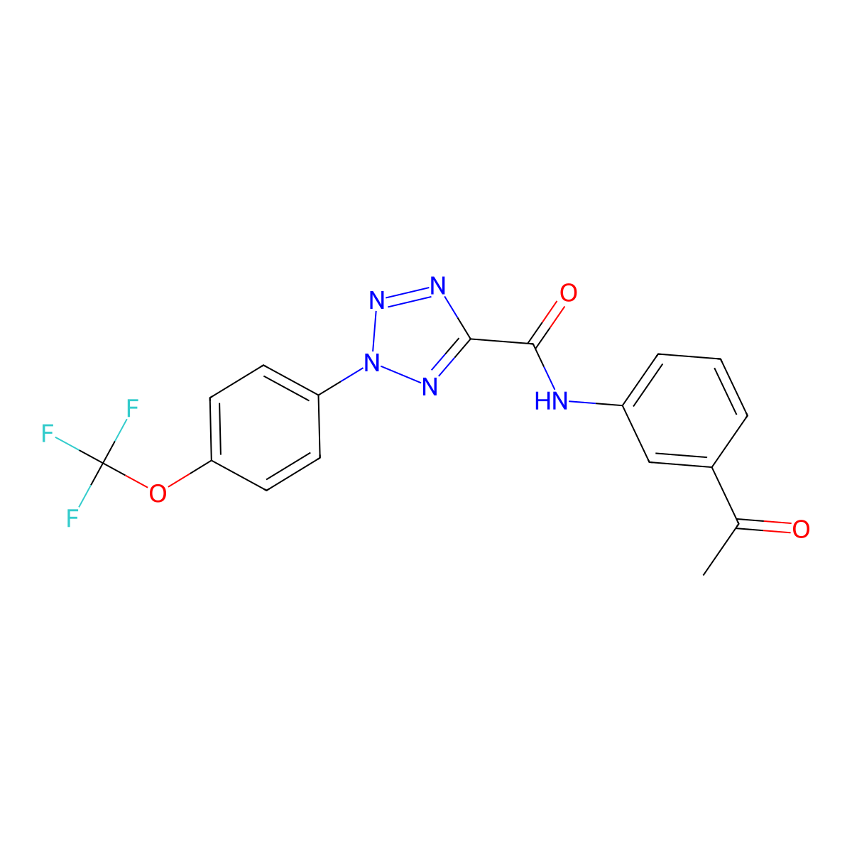 N-(3-acetylphenyl)-2-(4-(trifluoromethoxy)phenyl)-2H-tetrazole-5-carboxamide molecular structure, CAS 1396676-64-4