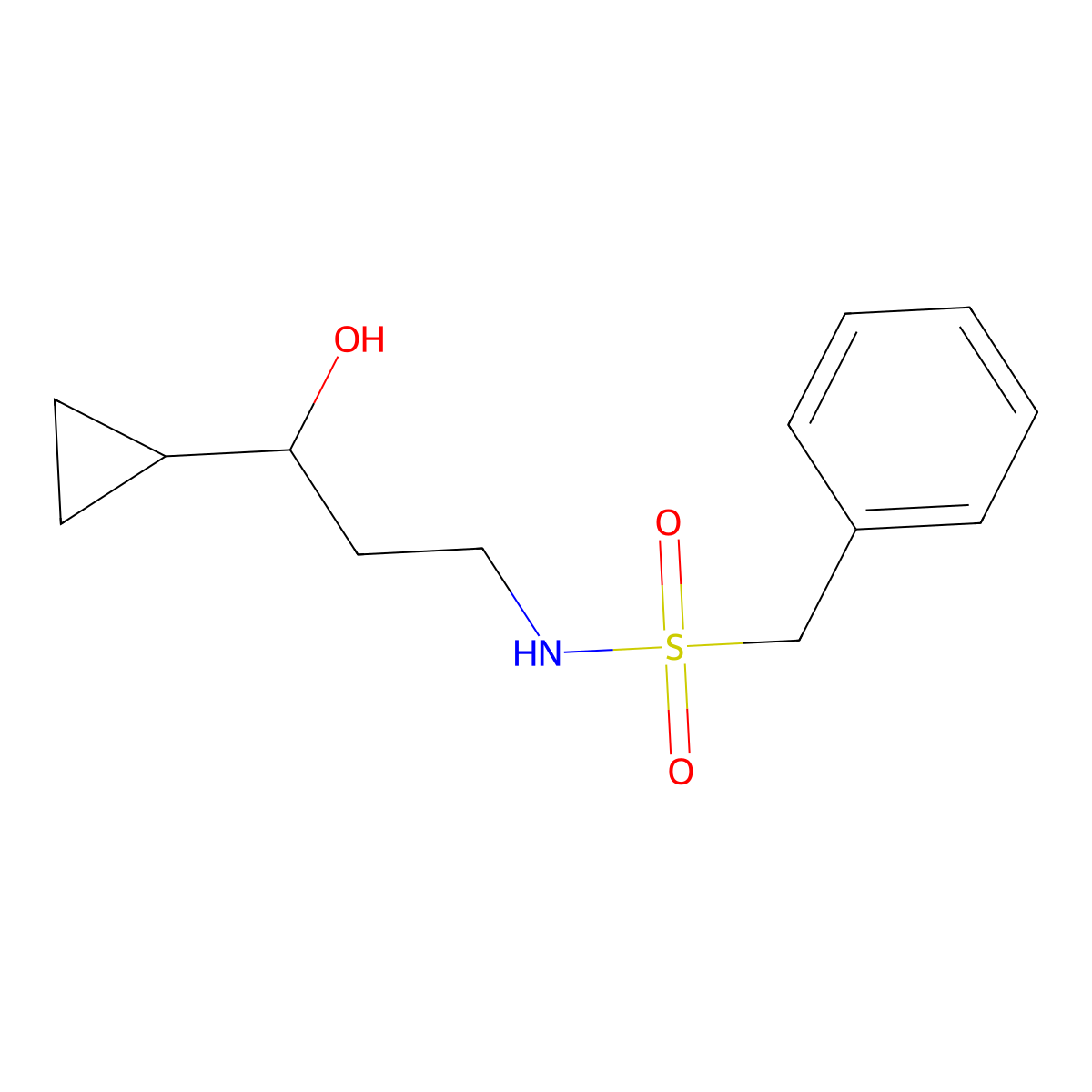 N-(3-cyclopropyl-3-hydroxypropyl)-1-phenylmethanesulfonamide molecular structure, CAS 1396676-66-6