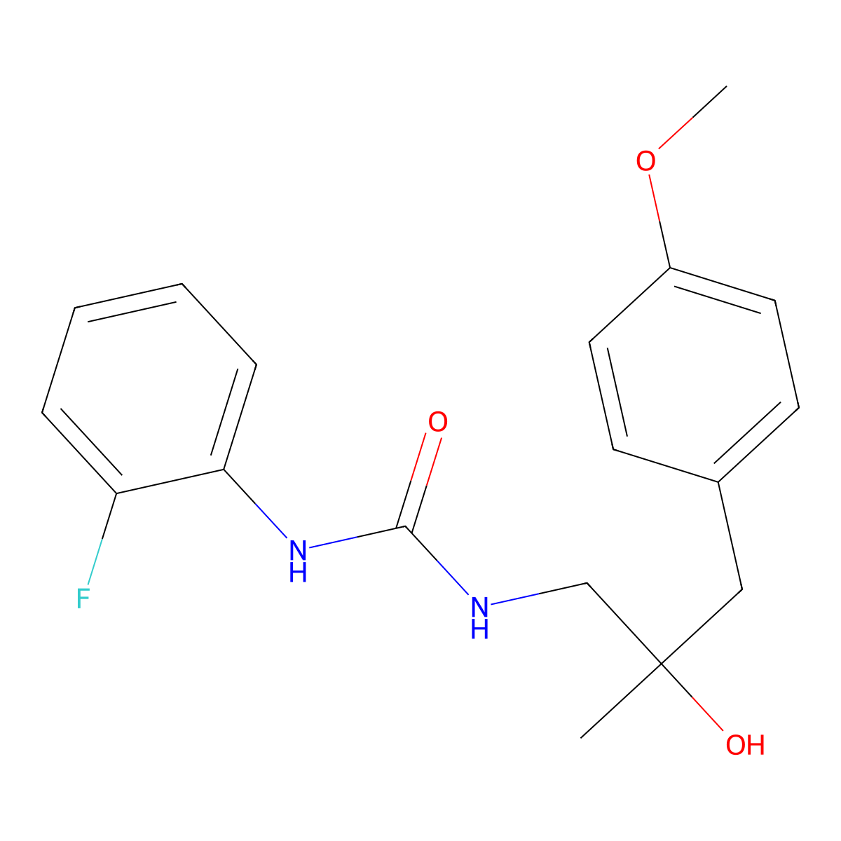 1-(2-Fluorophenyl)-3-(2-hydroxy-3-(4-methoxyphenyl)-2-methylpropyl)urea molecular structure, CAS 1396676-67-7