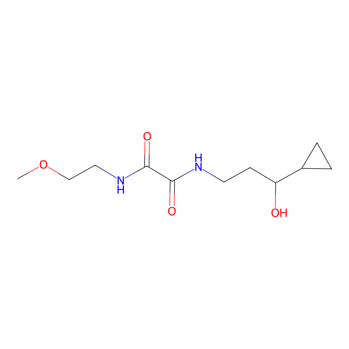 N1-(3-cyclopropyl-3-hydroxypropyl)-N2-(2-methoxyethyl)oxalamide molecular structure, CAS 1396676-89-3