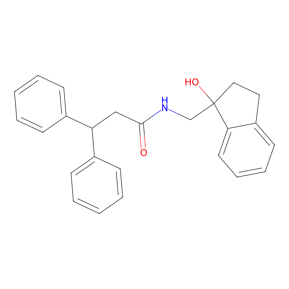 N-[(1-hydroxy-2,3-dihydro-1H-inden-1-yl)methyl]-3,3-diphenylpropanamide molecular structure, CAS 1396676-90-6
