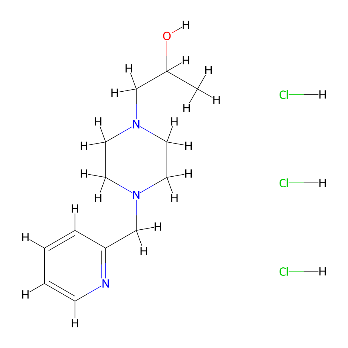 1-(4-(Pyridin-2-ylmethyl)piperazin-1-yl)propan-2-ol trihydrochloride molecular structure, CAS 1396676-98-4