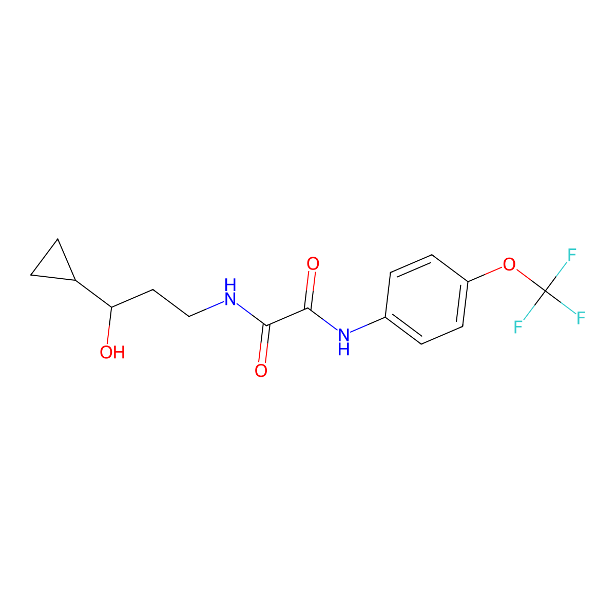 N1-(3-cyclopropyl-3-hydroxypropyl)-N2-(4-(trifluoromethoxy)phenyl)oxalamide molecular structure, CAS 1396677-16-9