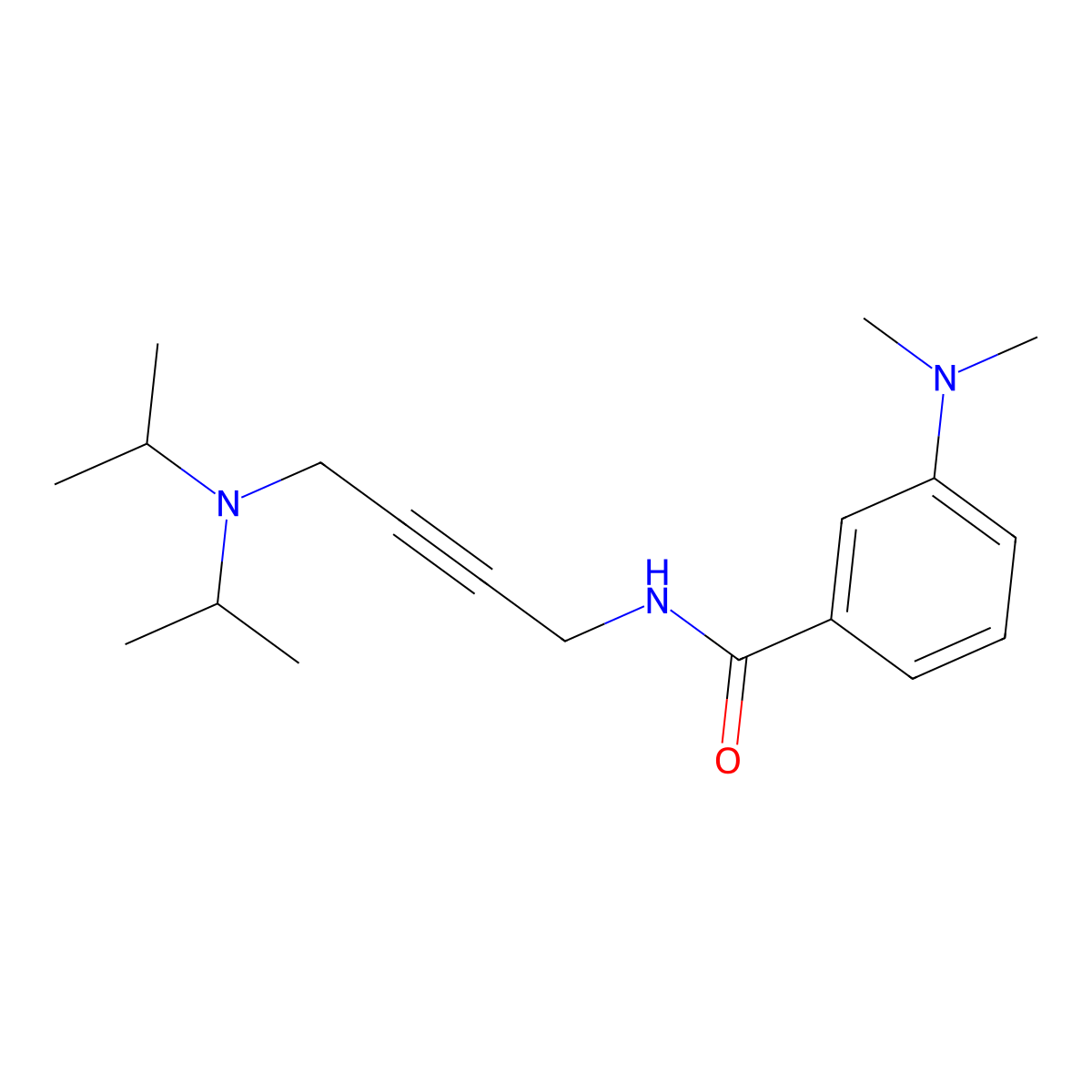 N-(4-(diisopropylamino)but-2-yn-1-yl)-3-(dimethylamino)benzamide molecular structure, CAS 1396677-19-2