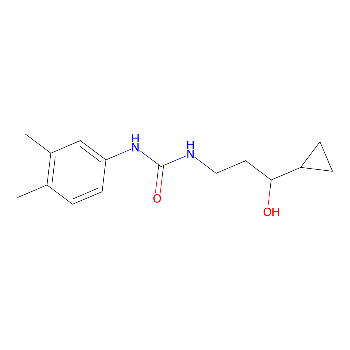 1-(3-Cyclopropyl-3-hydroxypropyl)-3-(3,4-dimethylphenyl)urea molecular structure, CAS 1396677-23-8