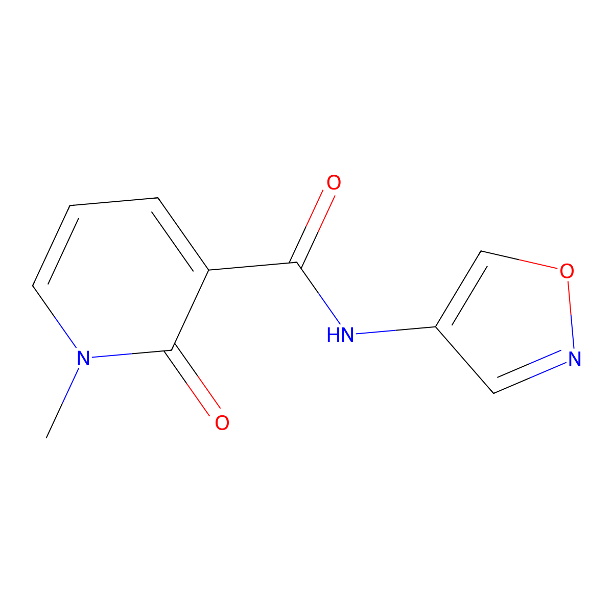 N-(isoxazol-4-yl)-1-methyl-2-oxo-1,2-dihydropyridine-3-carboxamide molecular structure, CAS 1396677-39-6
