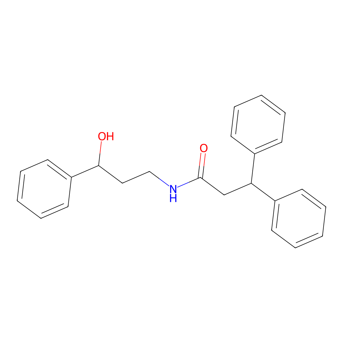 N-(3-hydroxy-3-phenylpropyl)-3,3-diphenylpropanamide molecular structure, CAS 1396677-46-5