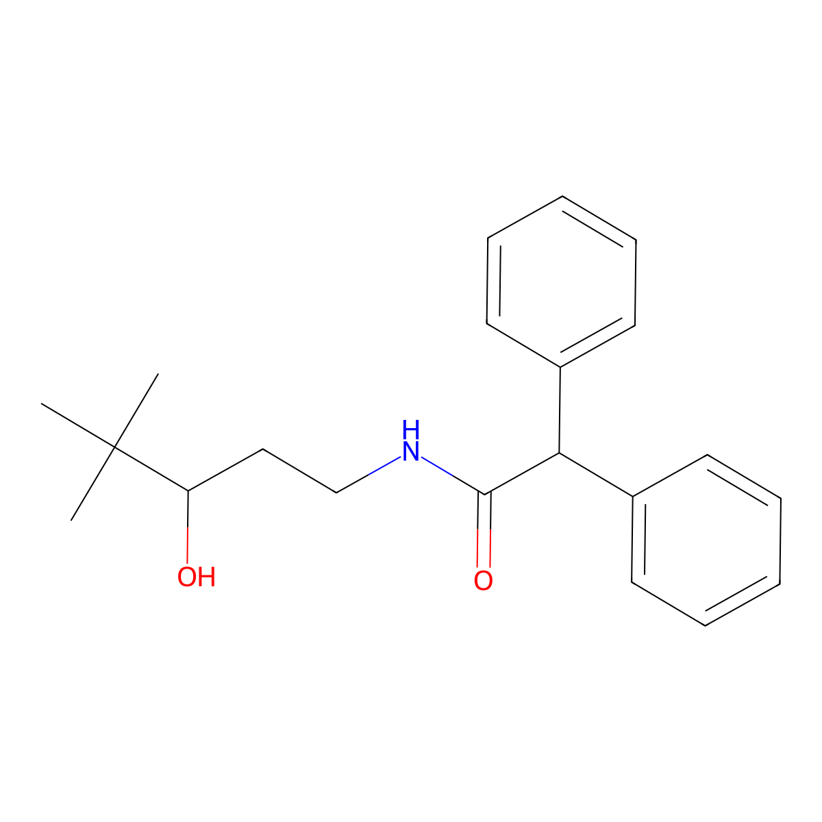 N-(3-hydroxy-4,4-dimethylpentyl)-2,2-diphenylacetamide molecular structure, CAS 1396677-63-6