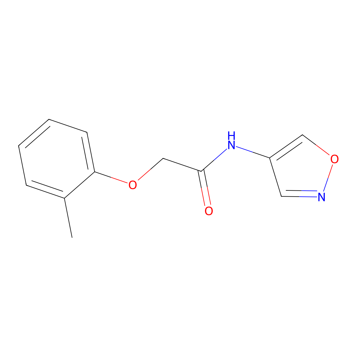 N-(isoxazol-4-yl)-2-(o-tolyloxy)acetamide molecular structure, CAS 1396677-75-0
