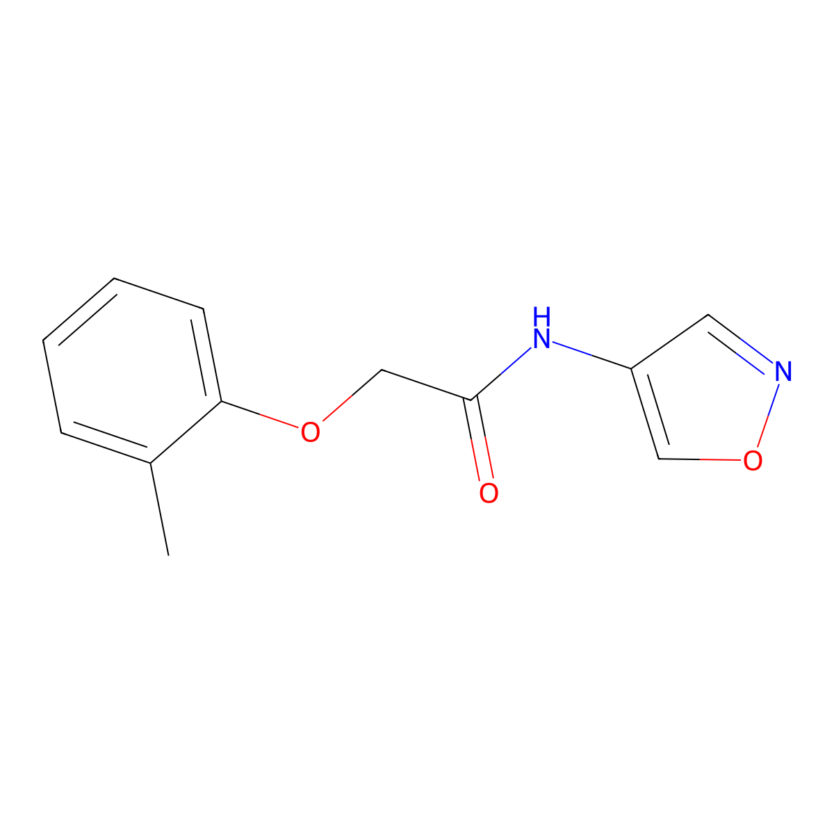 N-(isoxazol-4-yl)-2-(o-tolyloxy)acetamide molecular structure, CAS 1396677-75-0
