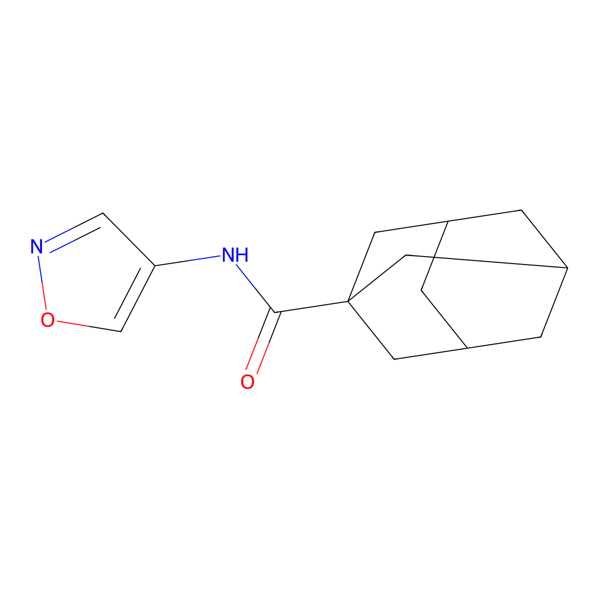 N-(1,2-oxazol-4-yl)adamantane-1-carboxamide molecular structure, CAS 1396677-84-1