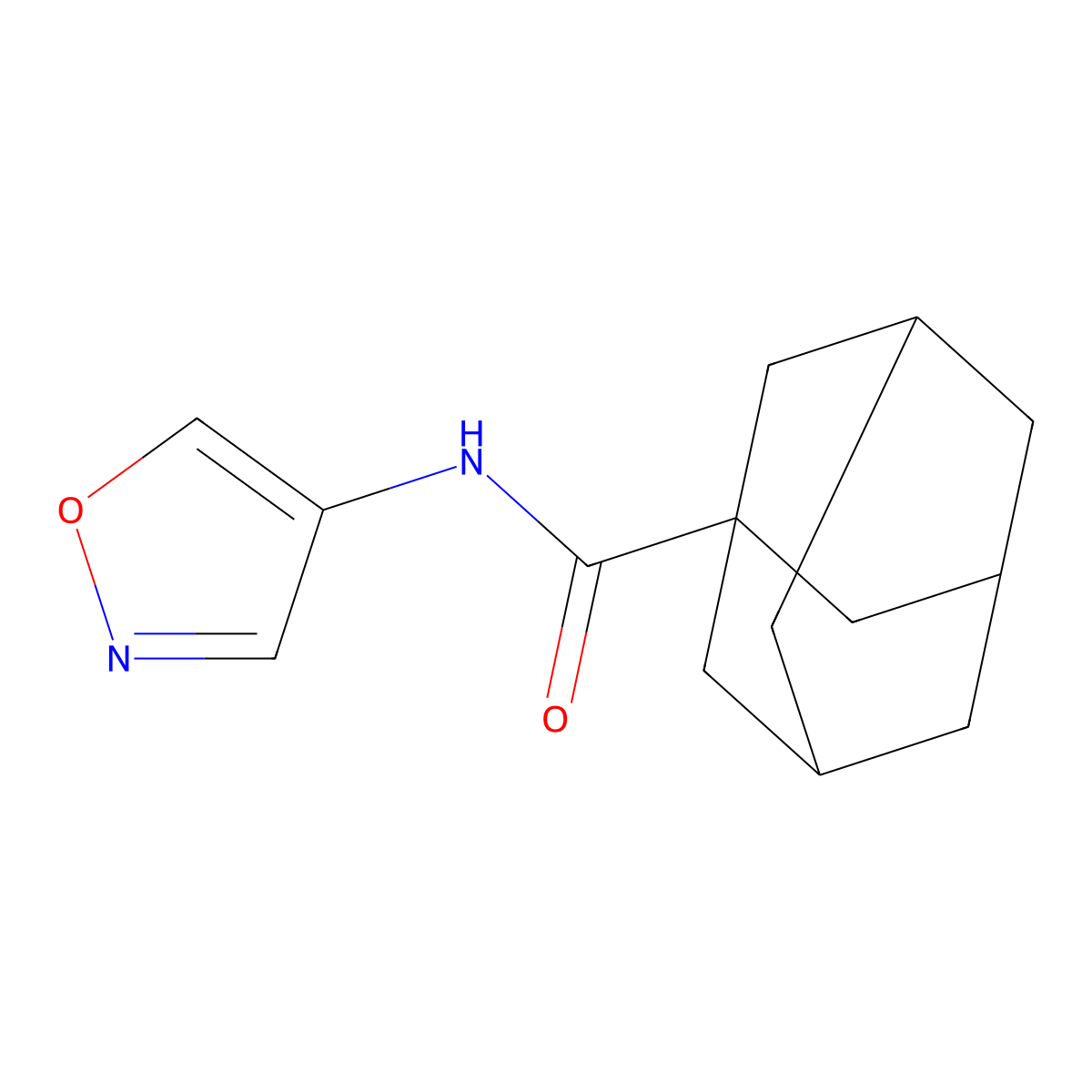 N-(1,2-oxazol-4-yl)adamantane-1-carboxamide molecular structure, CAS 1396677-84-1
